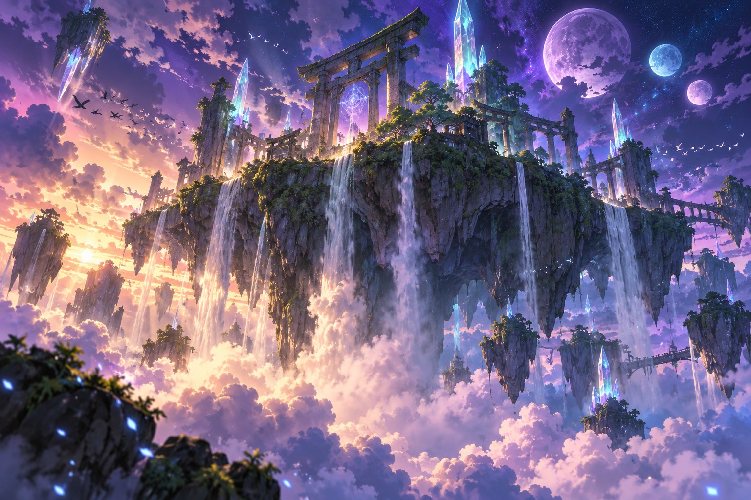 Anime floating island
