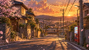 Anime style background illustration