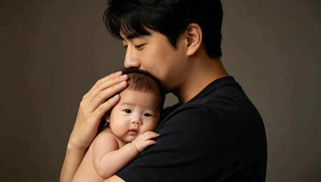 Papá y bebé: ejemplo de Fotos de bebé creado con IA