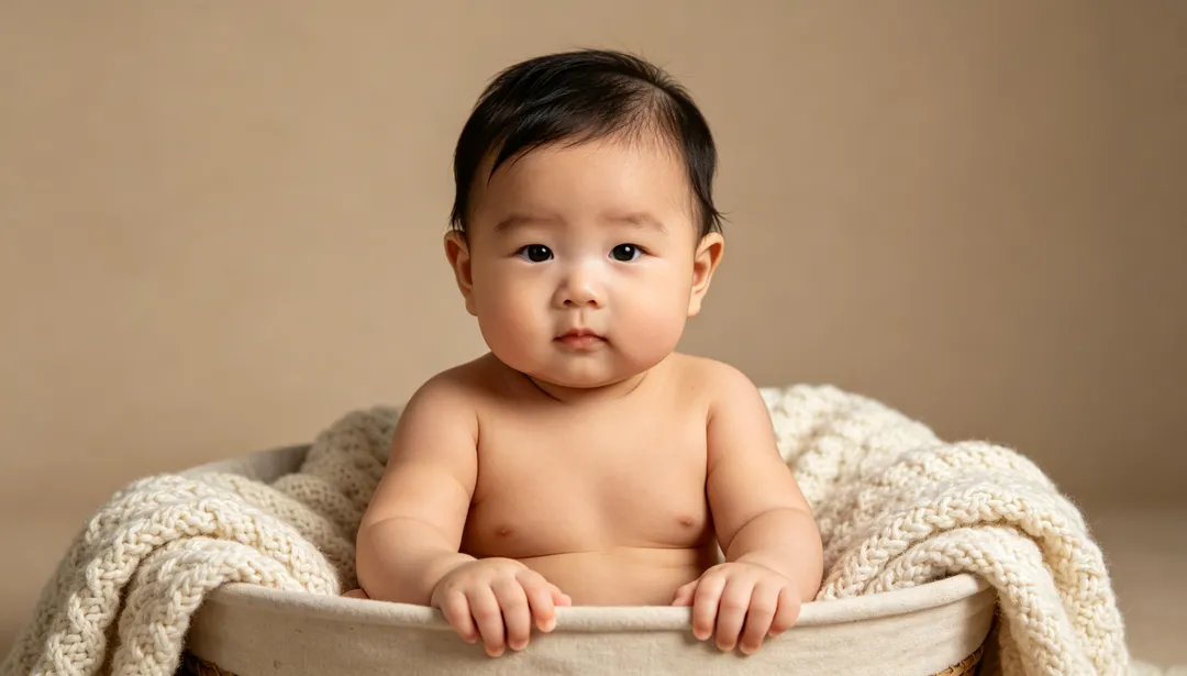 Seis meses: ejemplo de Fotos de bebé creado con IA