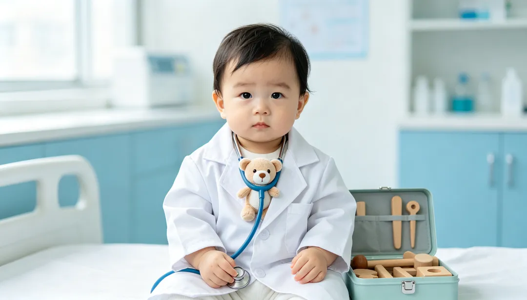 Pequeño médico: ejemplo de Fotos de bebé creado con IA