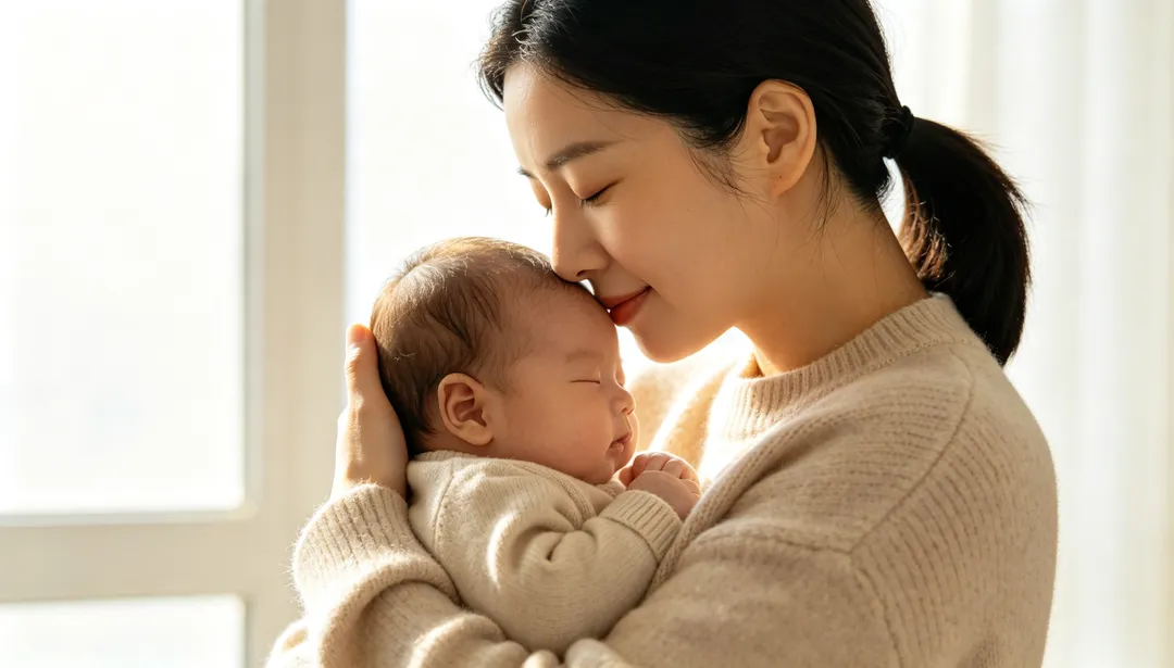 Mamá o papá con el bebé: ejemplo de Fotos de bebé creado con IA
