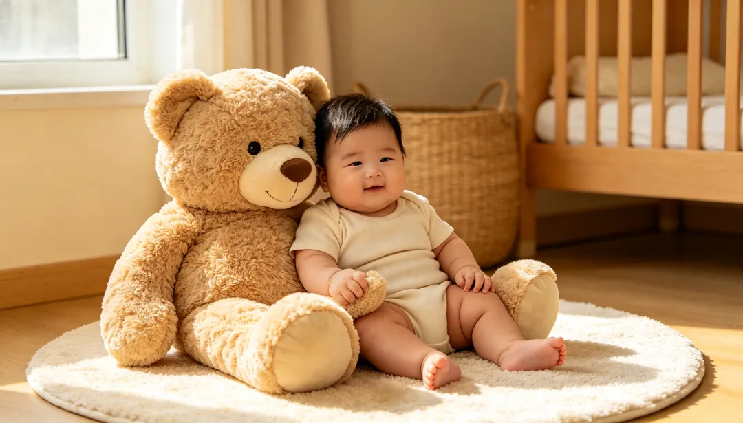 Compañero de peluche: ejemplo de Fotos de bebé creado con IA
