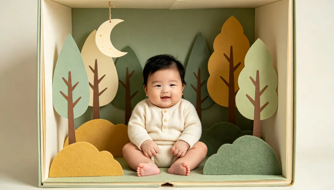 Escena de cuento: ejemplo de Fotos de bebé creado con IA