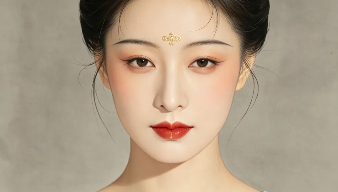 Maquillaje chino clásico: ejemplo de Retoque de belleza creado con IA