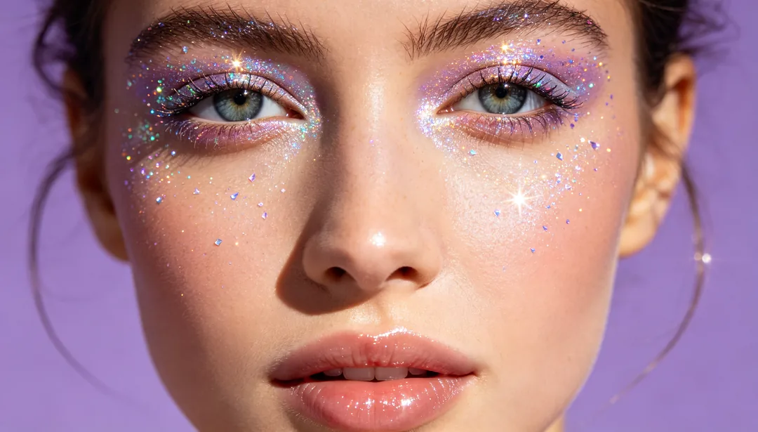 Purpurina de festival: ejemplo de Retoque de belleza creado con IA