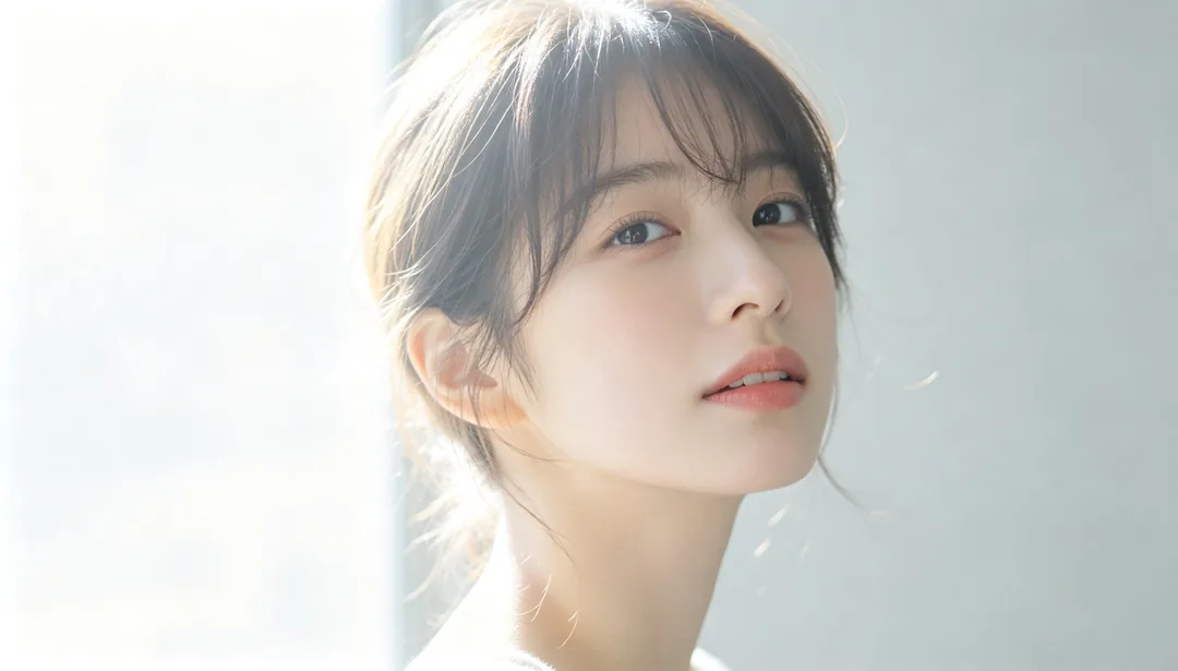 Enfoque suave japonés: ejemplo de Retoque de belleza creado con IA