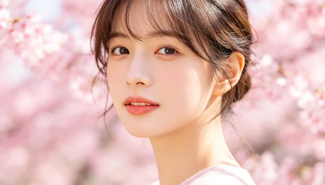 Tono rosa sakura: ejemplo de Retoque de belleza creado con IA