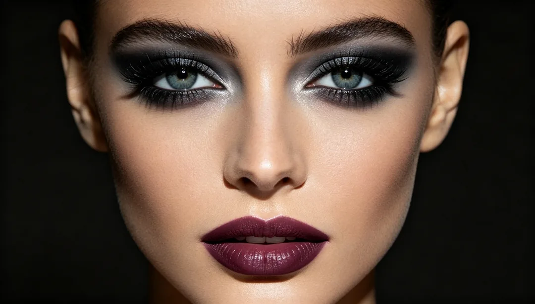 Ojos ahumados glam: ejemplo de Retoque de belleza creado con IA