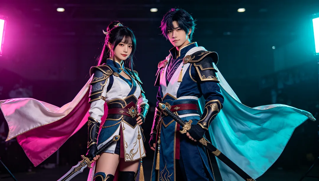 Dúo de cosplay: ejemplo de Fotos de pareja creado con IA