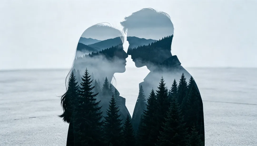 Doble exposición: ejemplo de Fotos de pareja creado con IA