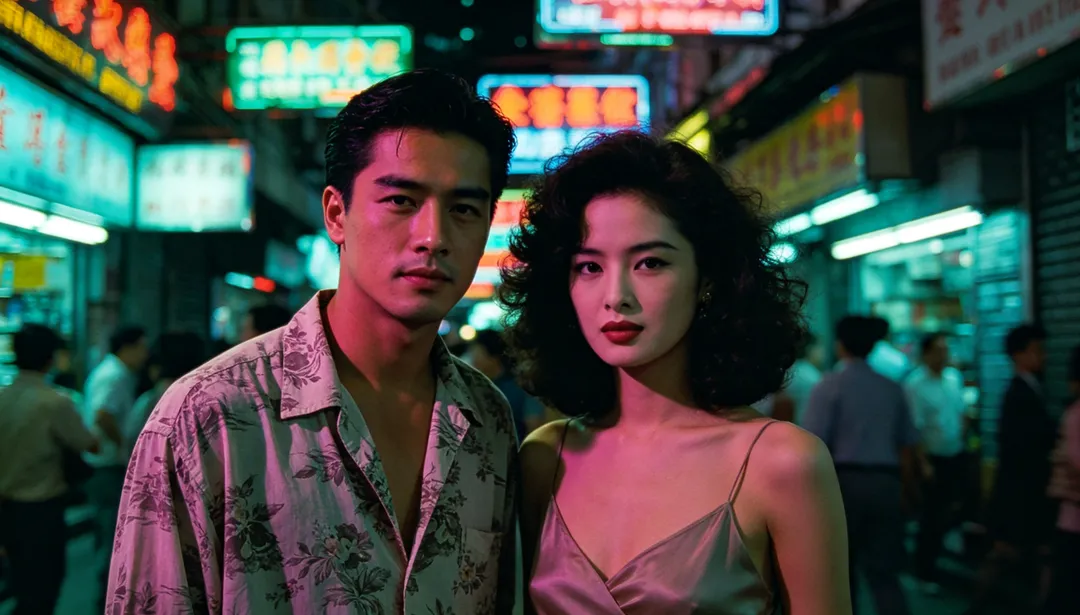 Hong Kong retro: ejemplo de Fotos de pareja creado con IA