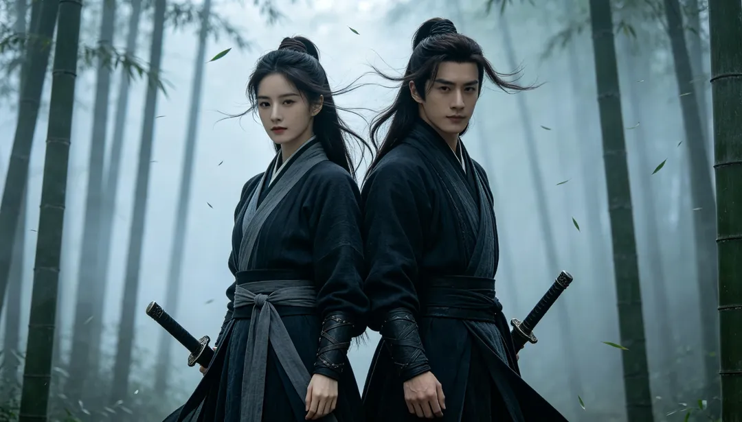 Compañeros wuxia: ejemplo de Fotos de pareja creado con IA