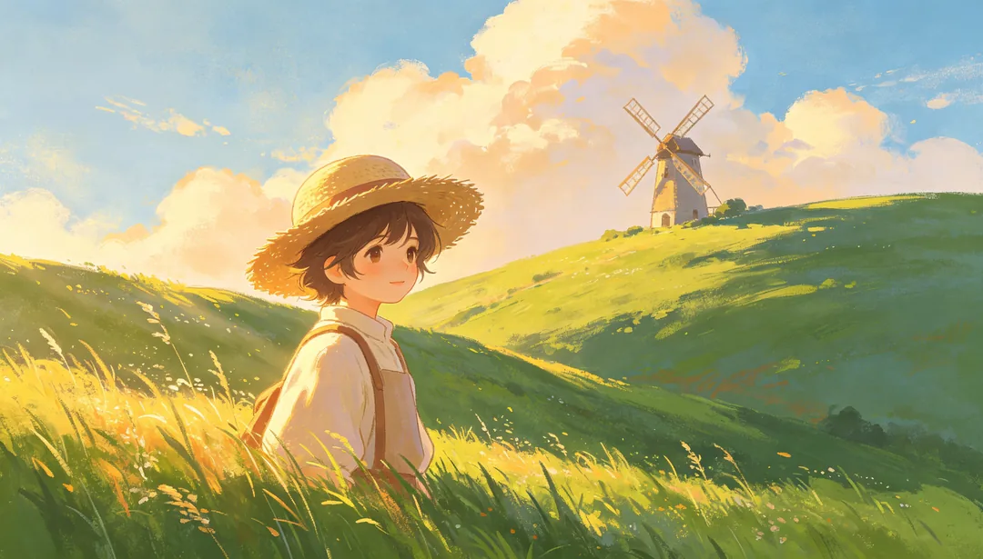 Anime campestre reconfortante: ejemplo de Recursos de juego creado con IA