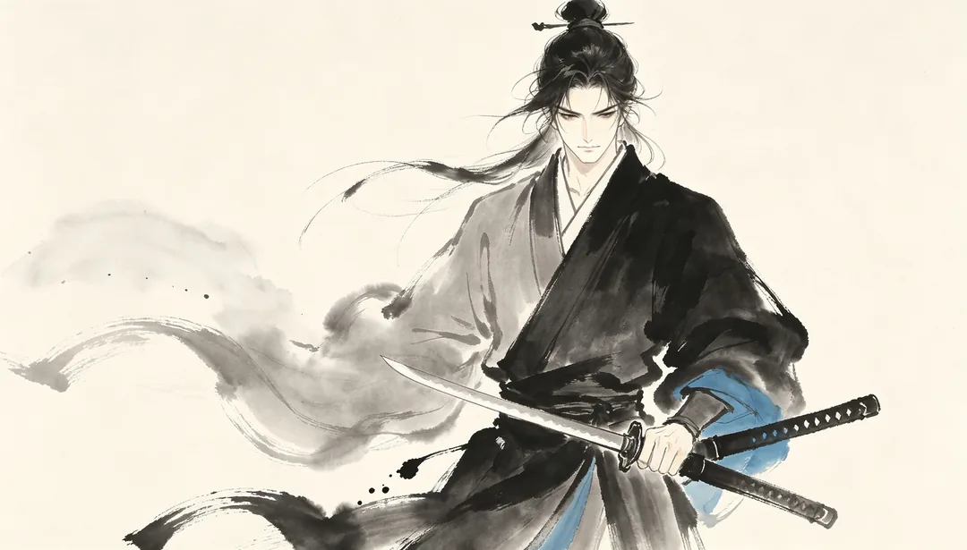 Anime a tinta japonesa: ejemplo de Recursos de juego creado con IA