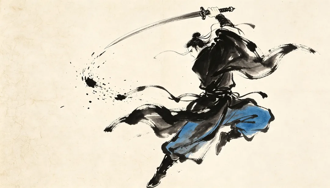 Wuxia a tinta: ejemplo de Recursos de juego creado con IA