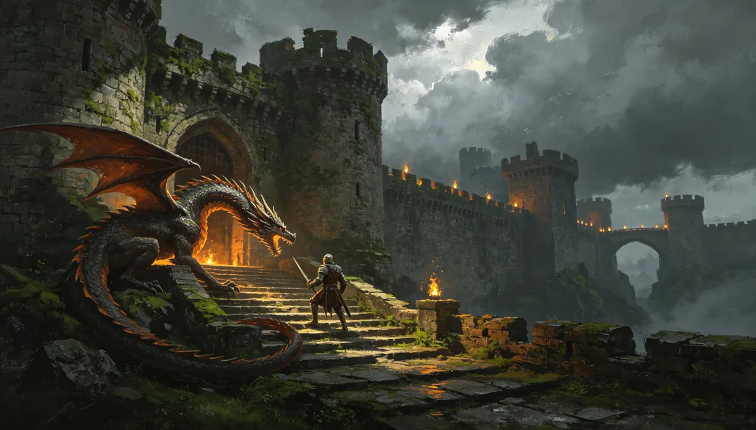 Fantasía medieval: ejemplo de Recursos de juego creado con IA