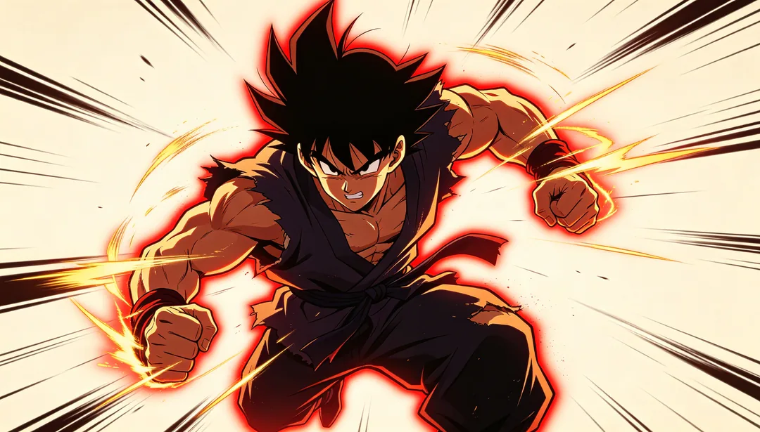 Shonen de acción: ejemplo de Recursos de juego creado con IA
