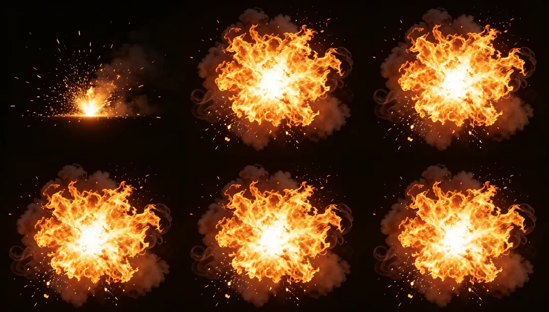 Efecto de habilidad: fuego: ejemplo de Recursos de juego creado con IA