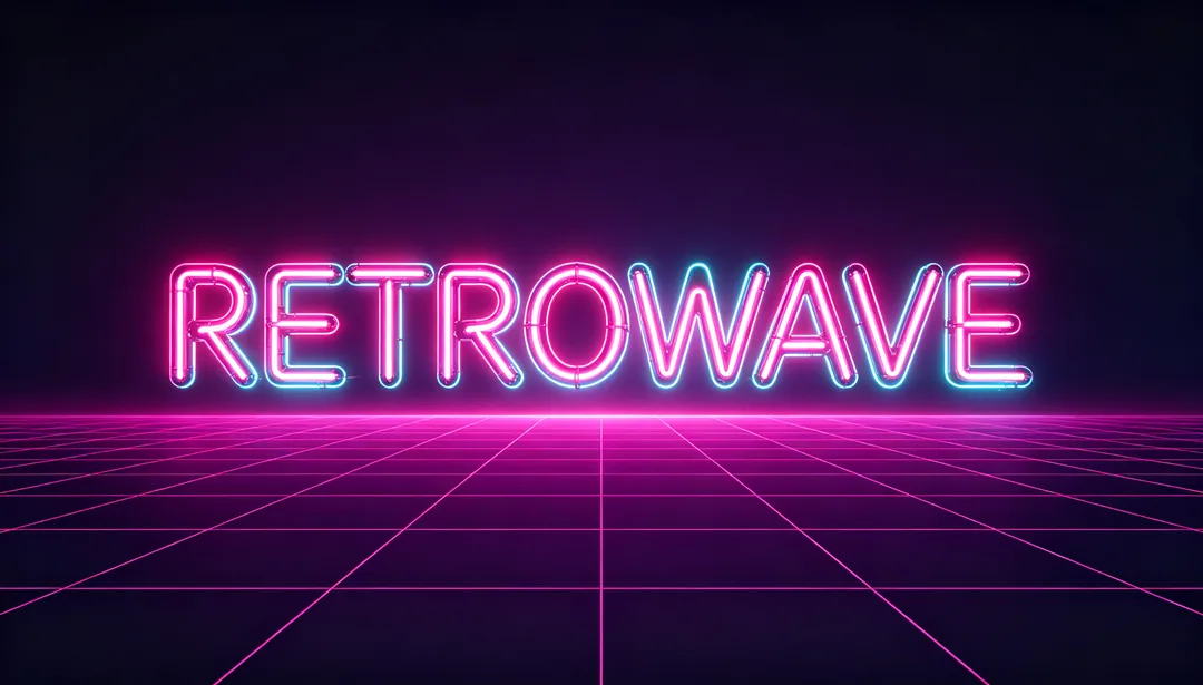 Neón de los 80: ejemplo de Logo creado con IA