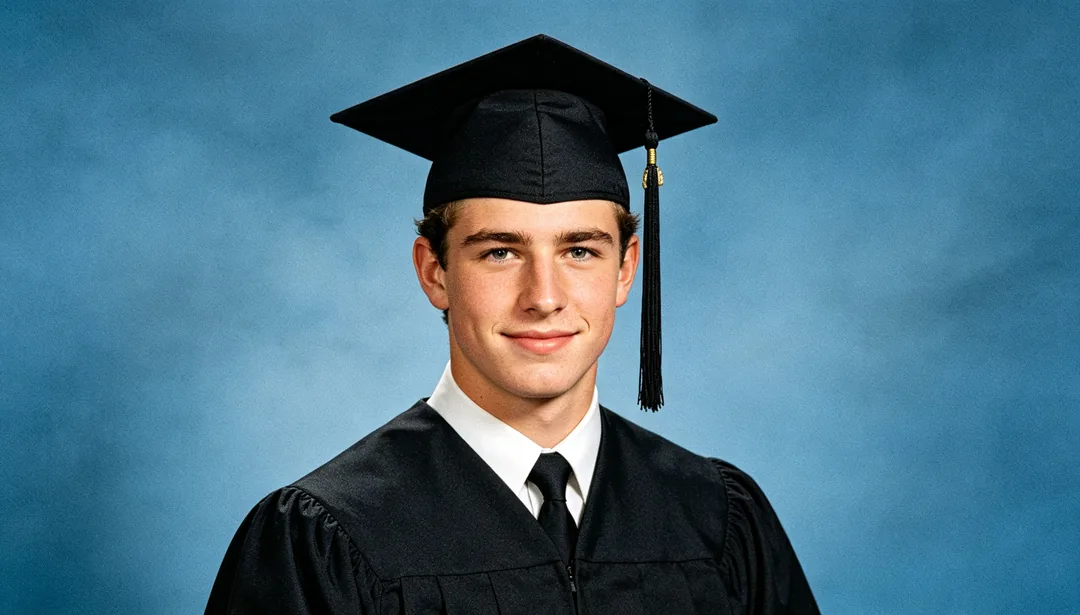 Foto de documento y de graduación: ejemplo de Restaurar foto creado con IA