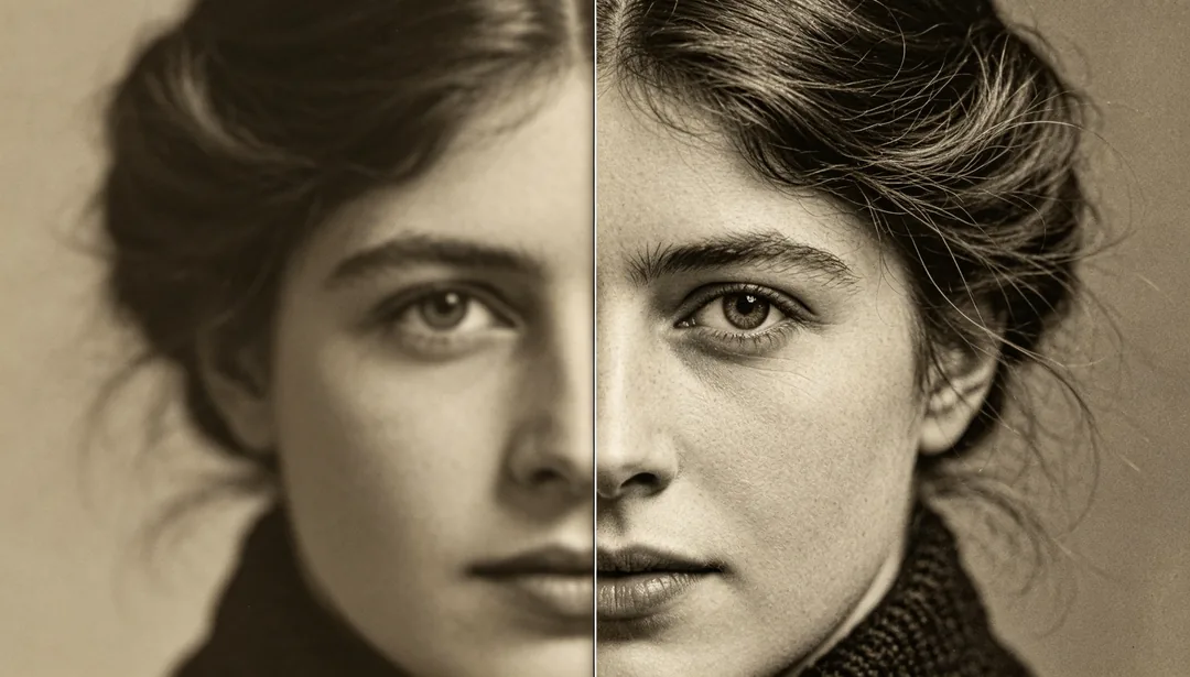 Superresolución x4: ejemplo de Restaurar foto creado con IA