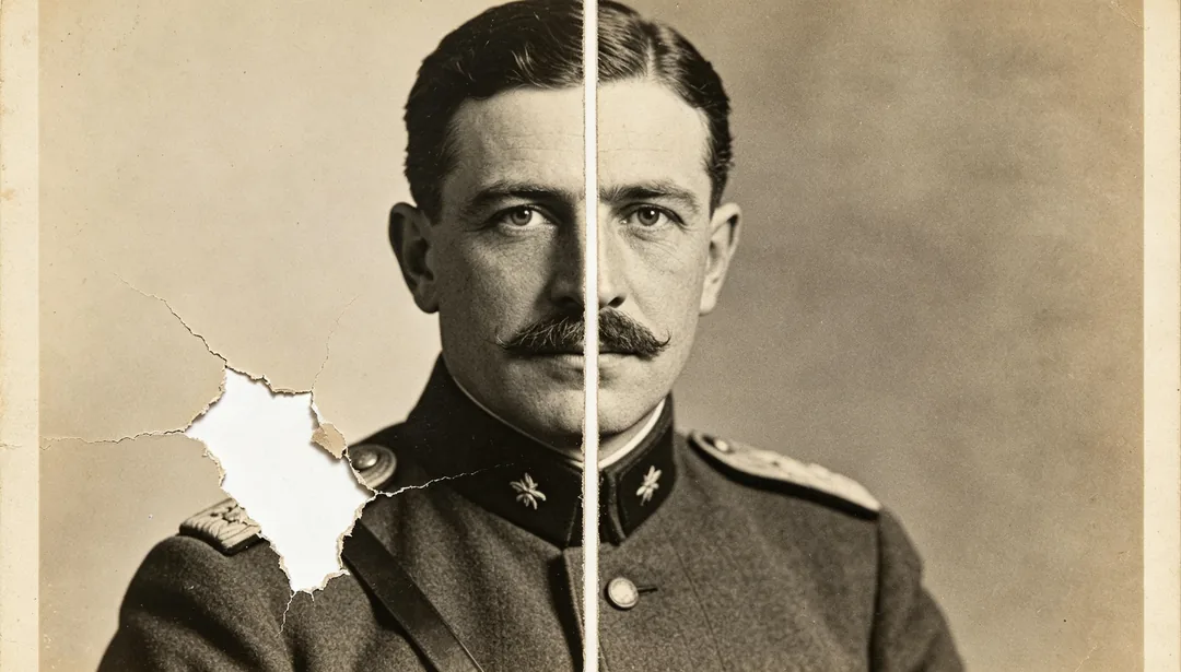 Reconstruir roturas: ejemplo de Restaurar foto creado con IA