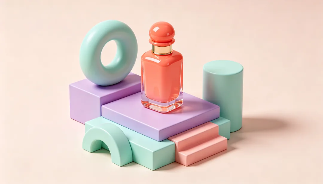 Escena de producto 3D: ejemplo de Póster de e-commerce creado con IA