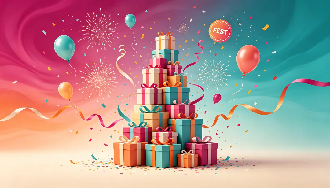 Carnaval en degradado: ejemplo de Póster de e-commerce creado con IA