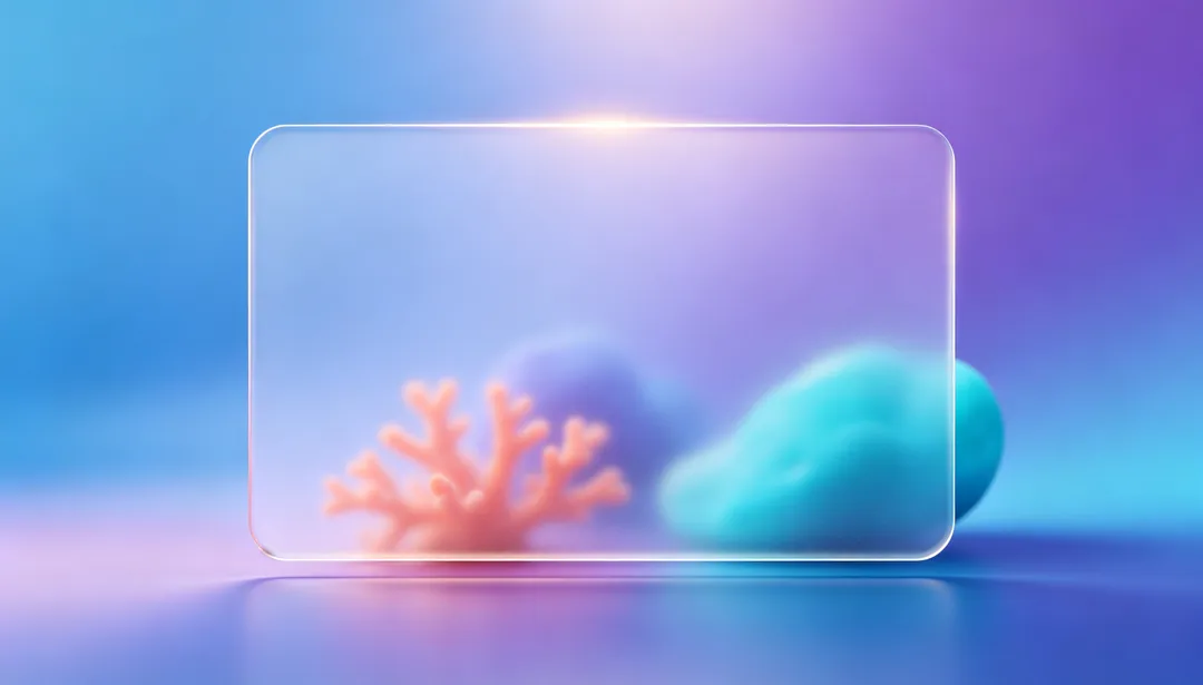 Glassmorphism en degradado: ejemplo de Póster de e-commerce creado con IA