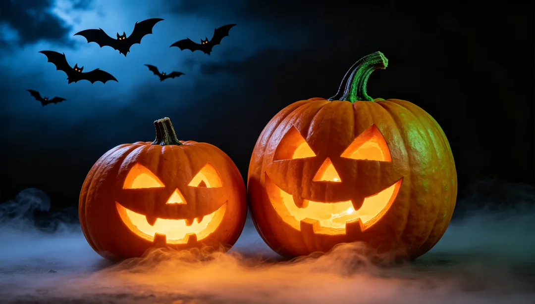 Halloween naranja y negro: ejemplo de Póster de e-commerce creado con IA