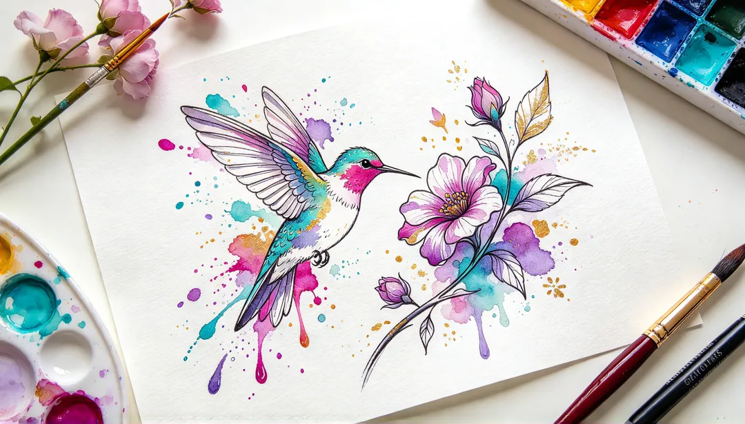 Watercolor — AI Tattoo example