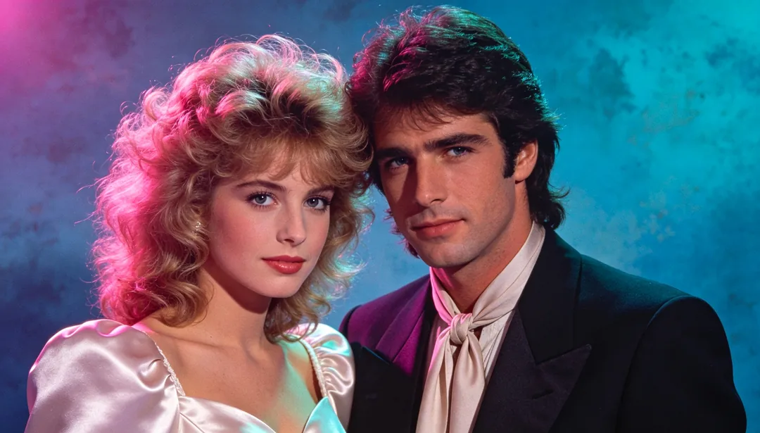 Retro de los 80: ejemplo de Fotos de boda creado con IA