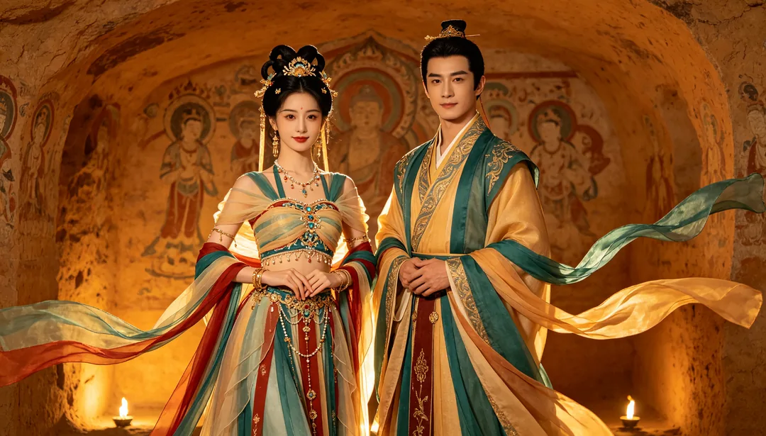 Apsara de Dunhuang: ejemplo de Fotos de boda creado con IA