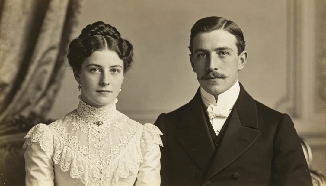 Foto antigua europea: ejemplo de Fotos de boda creado con IA