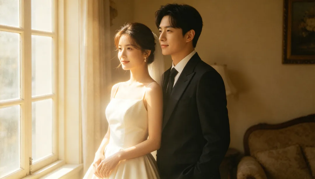 Grano de película analógica: ejemplo de Fotos de boda creado con IA
