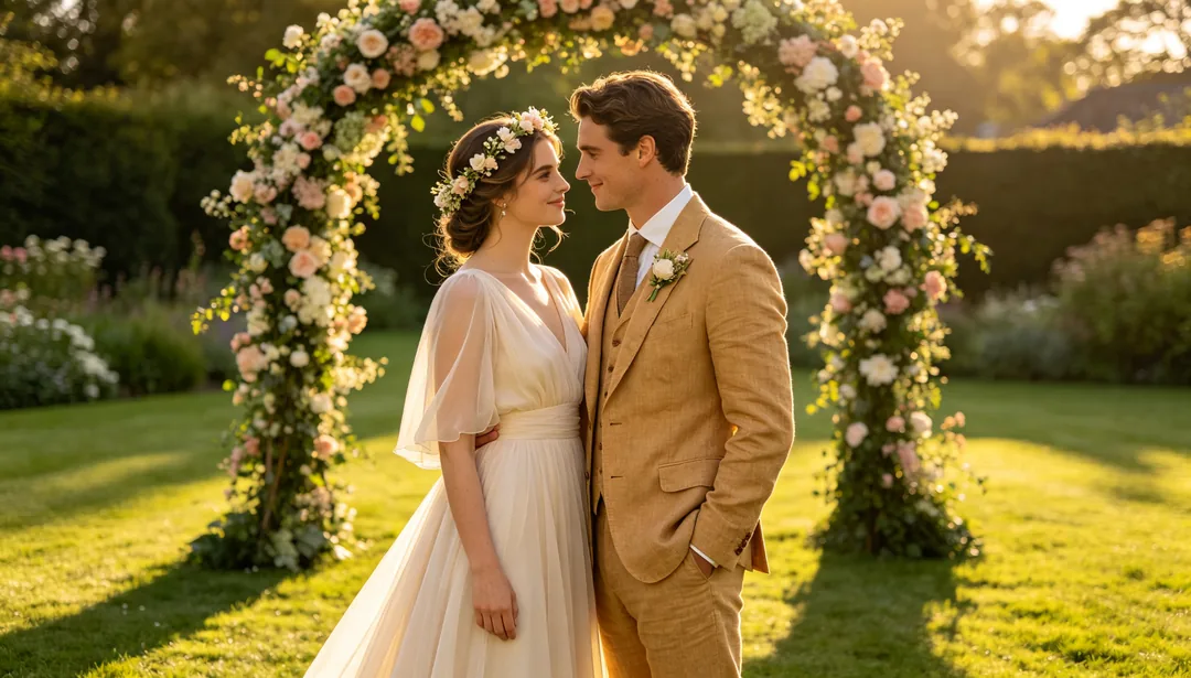 Boda en el jardín: ejemplo de Fotos de boda creado con IA