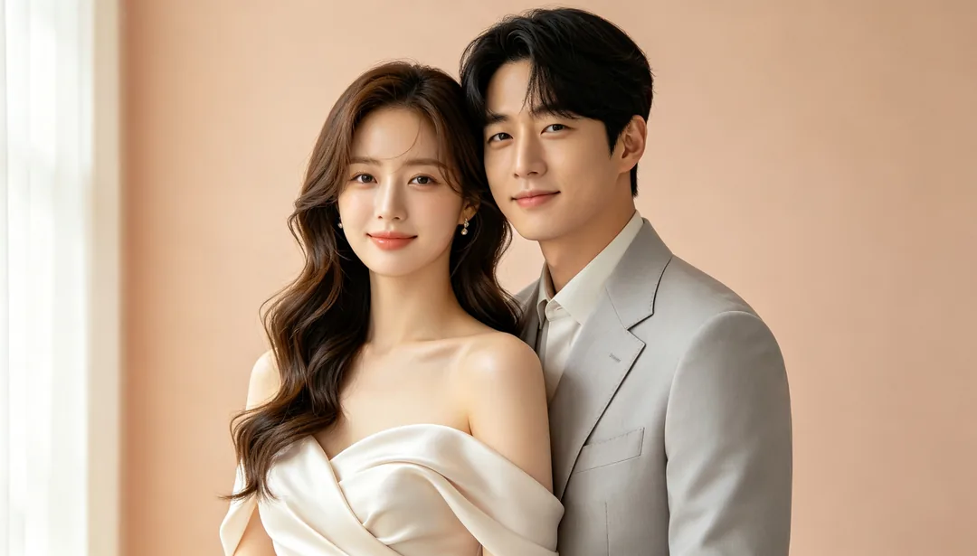 Sencillez coreana: ejemplo de Fotos de boda creado con IA