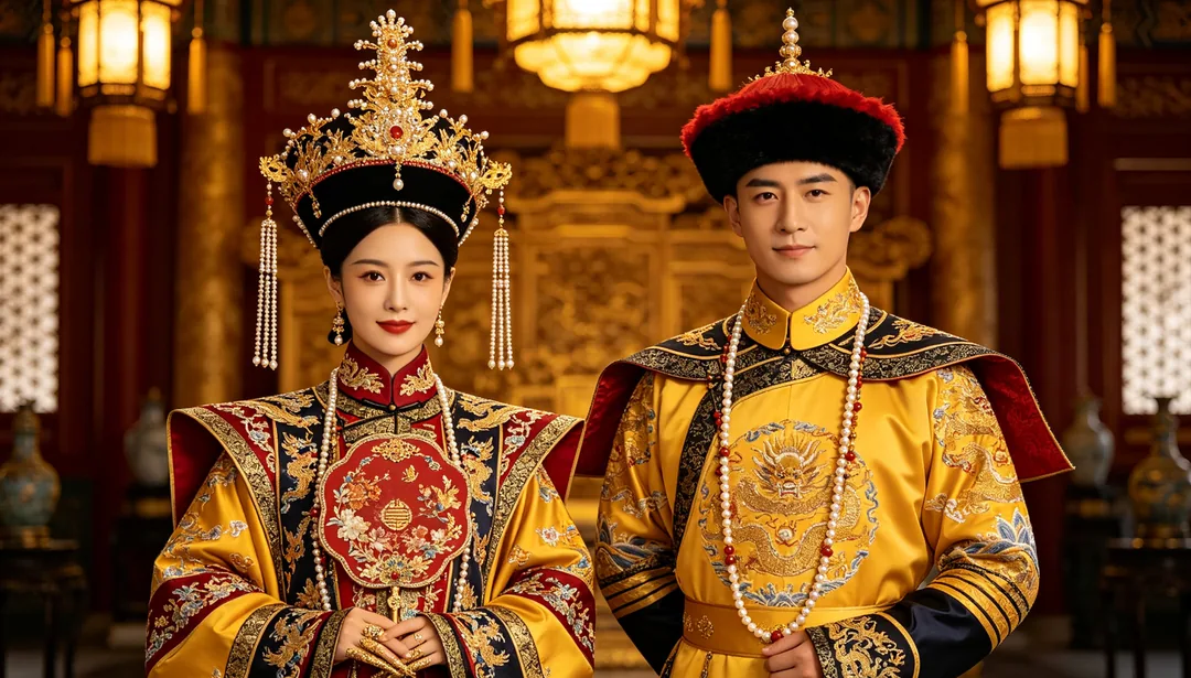 Grandeza del palacio Qing: ejemplo de Fotos de boda creado con IA