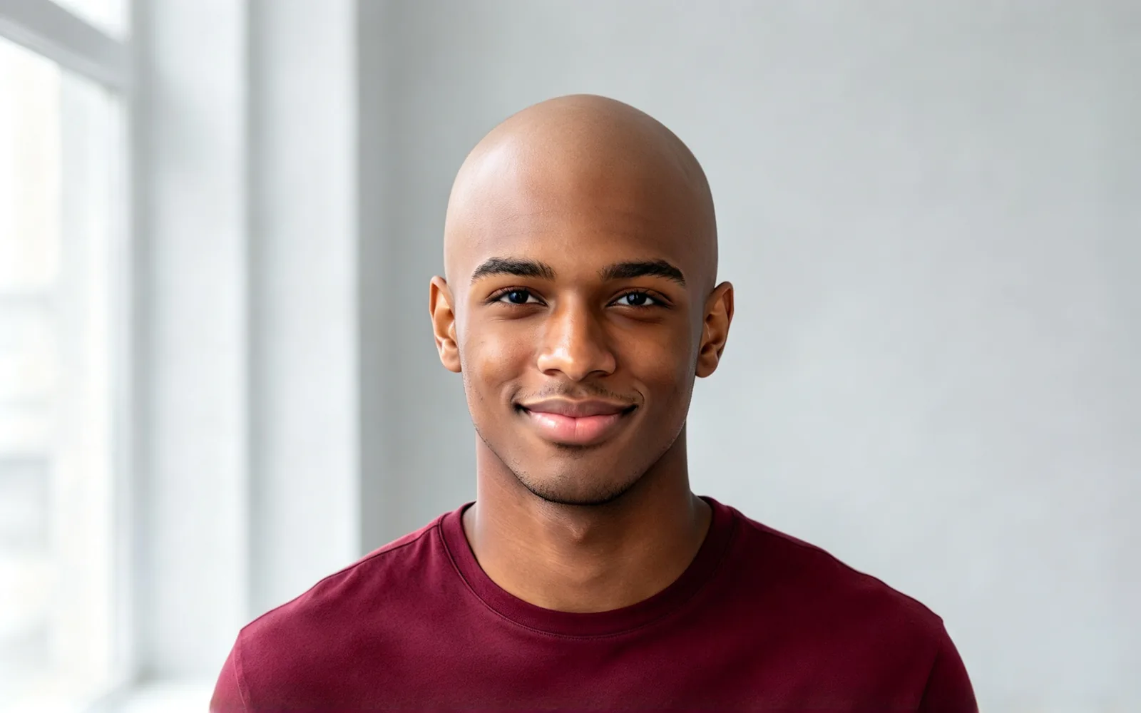 Voluminous curls removed to show the natural shape of the head — After