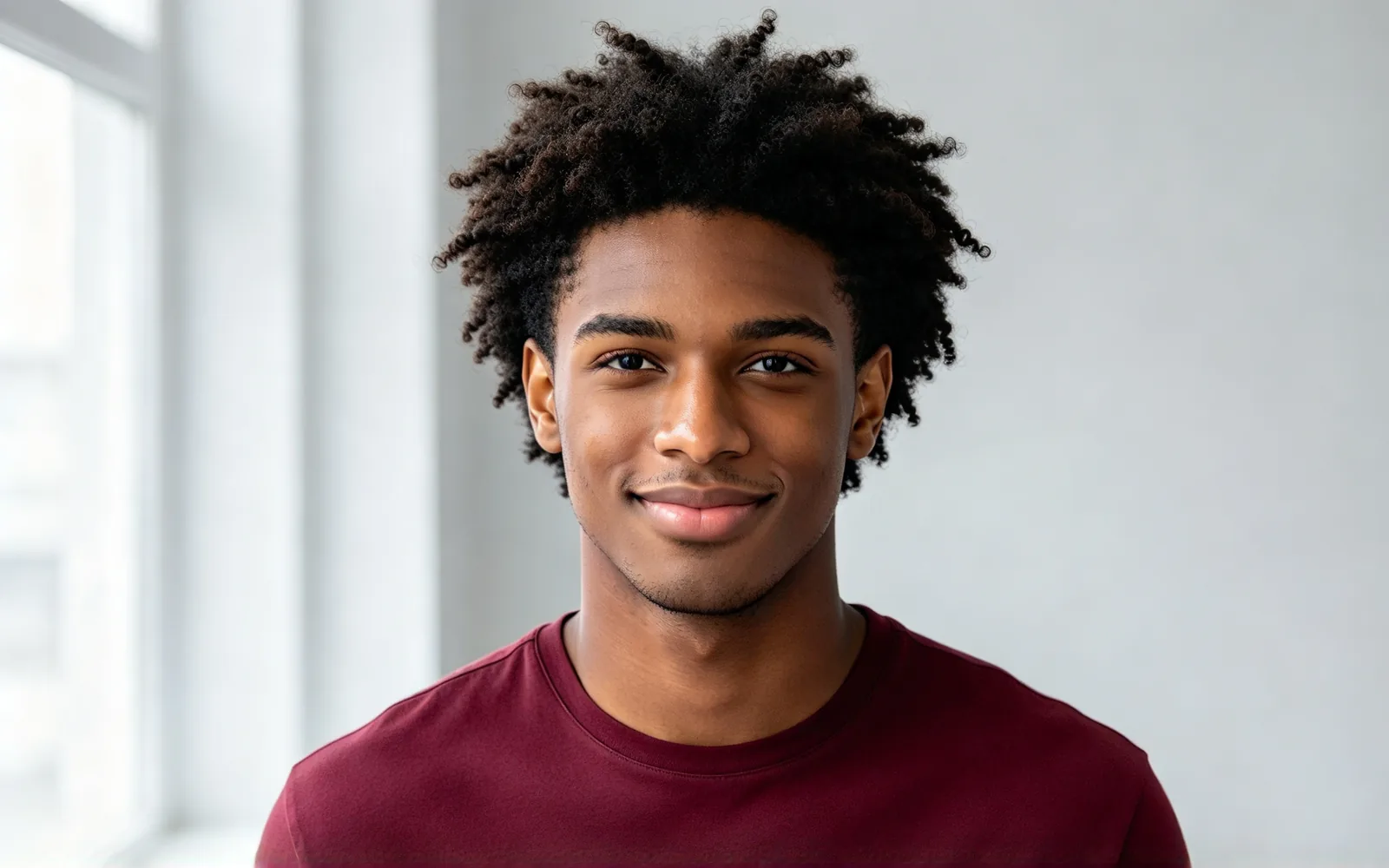 Voluminous curls removed to show the natural shape of the head — Before