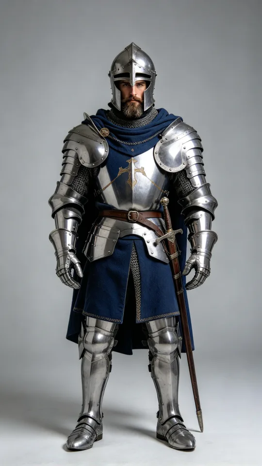 A woman in glasses working on a laptop at her desk becomes a knight in armor with the same movements — Character