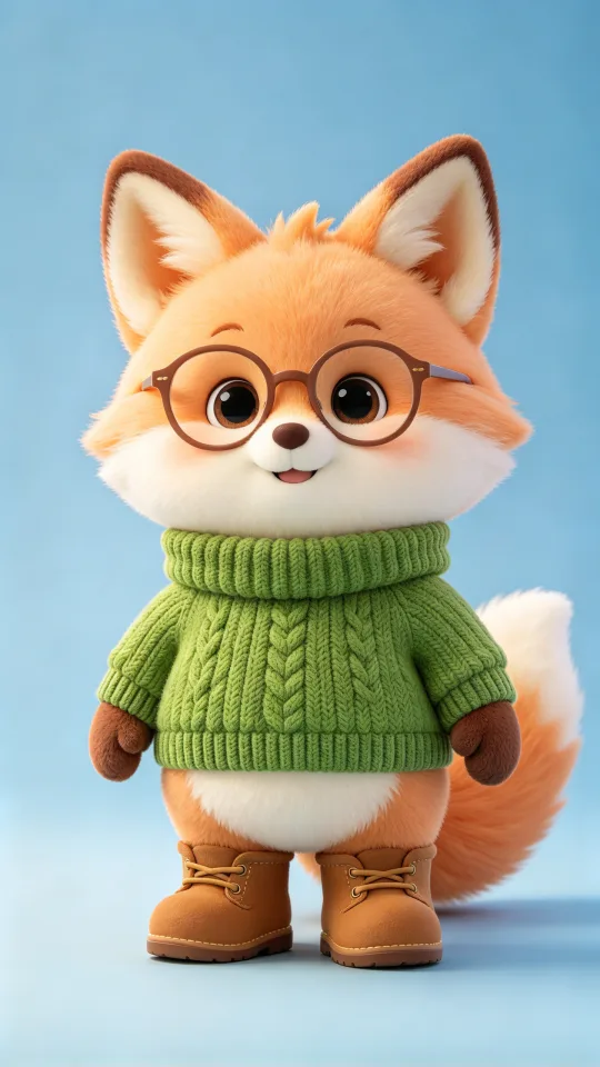 A cartoon fox repeats the hand gestures of a person talking to the camera — Character